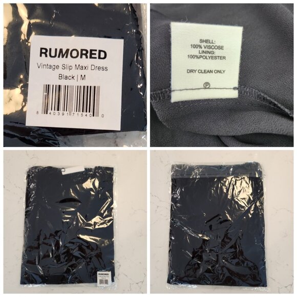 Rumored Vintage Slip Maxi Dress Size M Black New - Picture 7 of 8